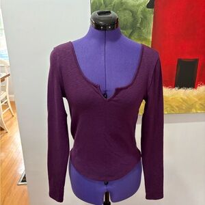 Madewell Deep Purple Long Sleeve Top